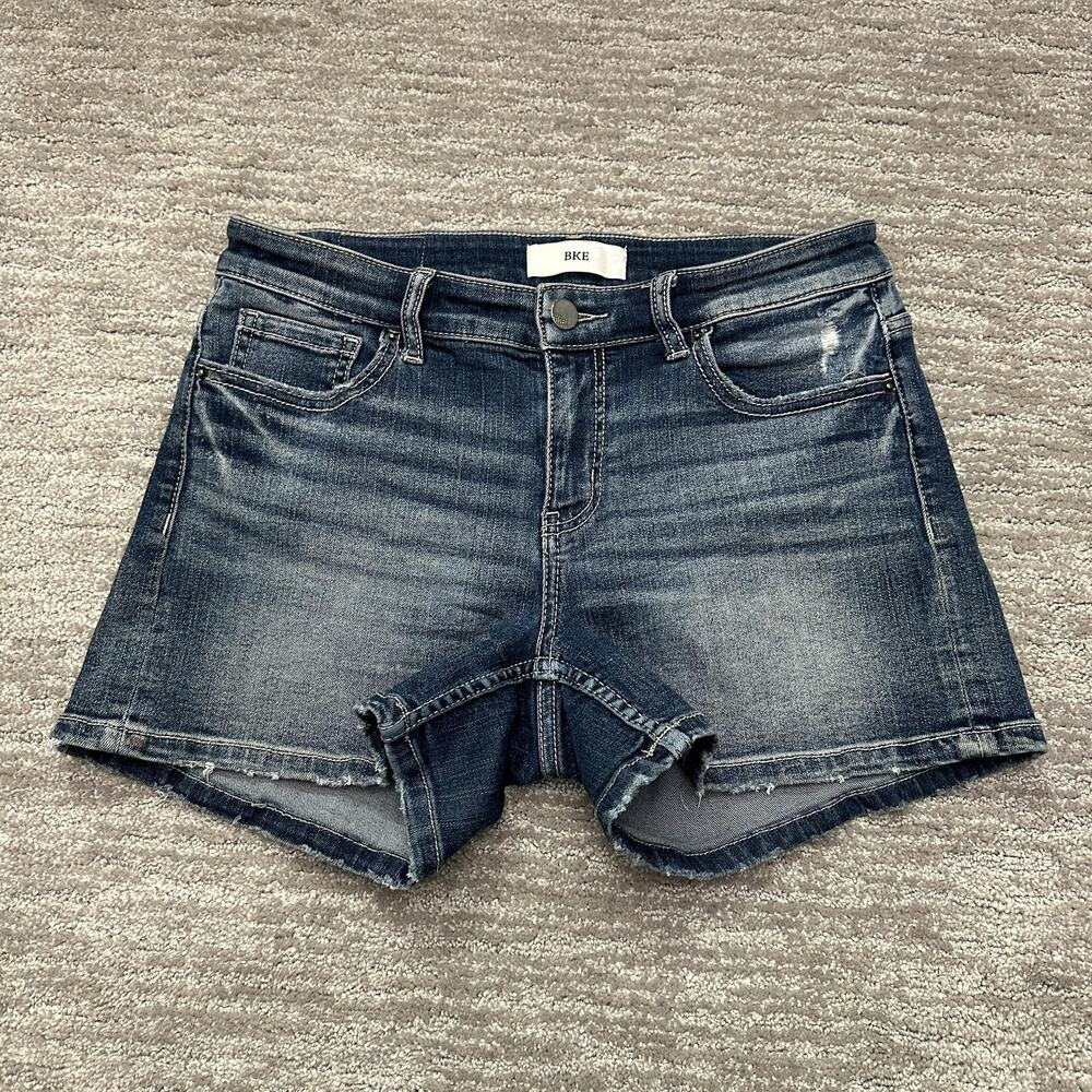BKE Payton Shorts Womens 27 Blue Denim Cutoff Distressed Stretch Casual